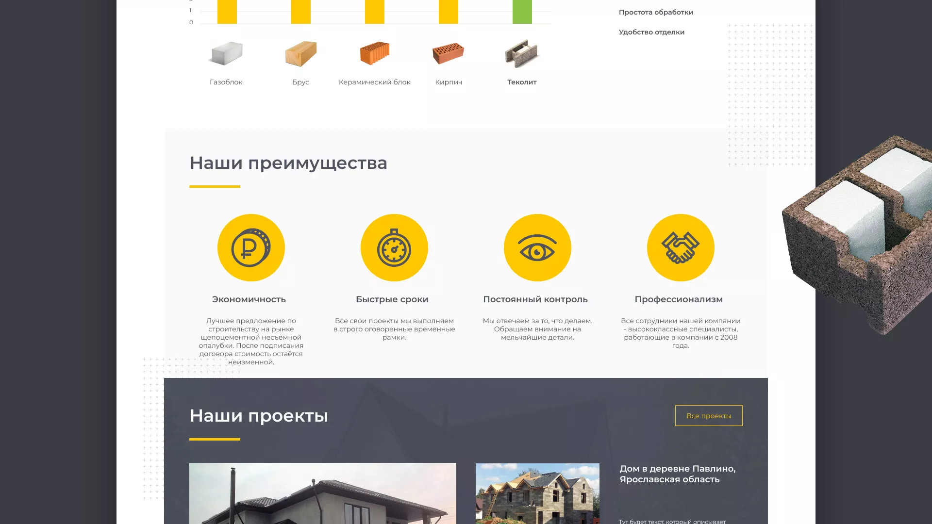 Создание сайта для строительной компании «ЭКОДОМ» в Ульяновске